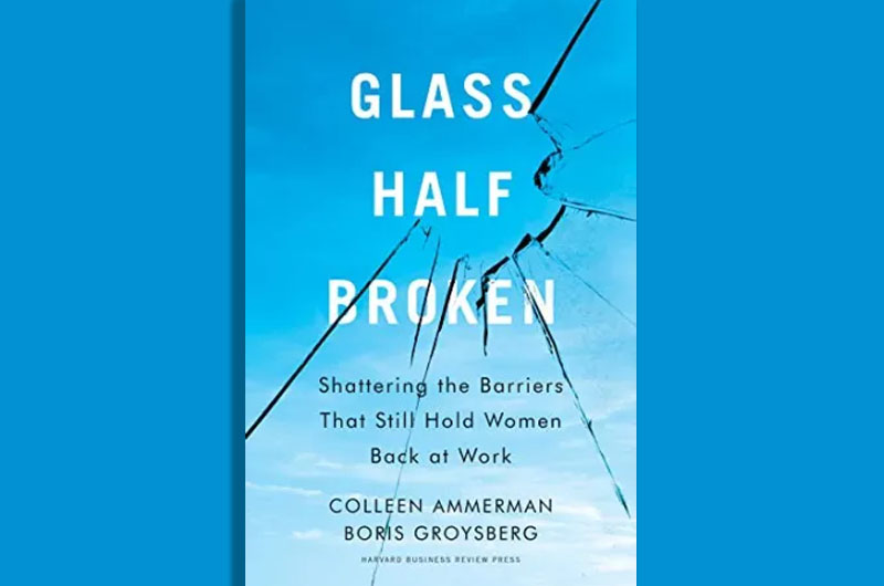 glass half broken shattering the barriers that still hold women back